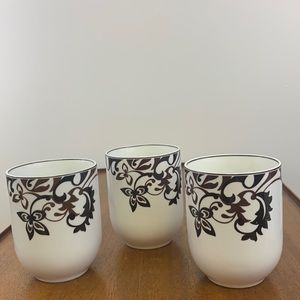 Mikasa Gourmet Basics Porcelain Chocolate Swirl Coffee Tea Mugs 12 oz Se…